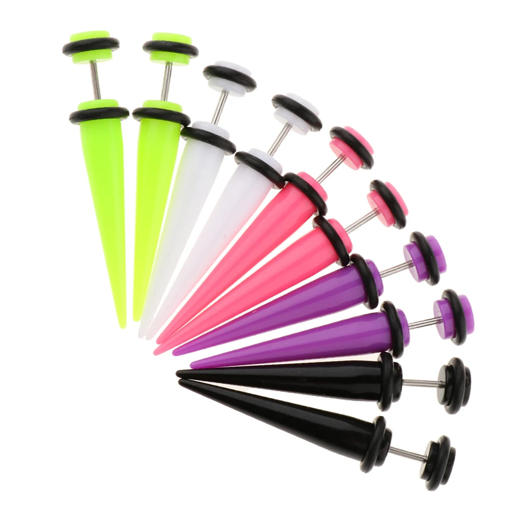 MagiDeal 10Pcs 18G Fake Cheater Ear Taper Stretcher Plugs Stretching Tunnels image 6