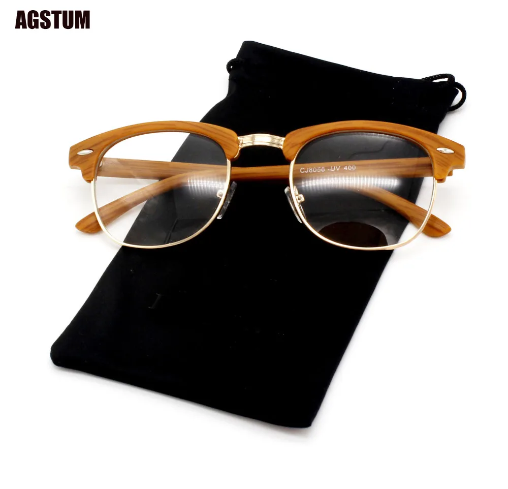 Agstum-gafas clásicas de Estilo Vintage para hombre y mujer, con montura lentes transparentes, lentes empotradas