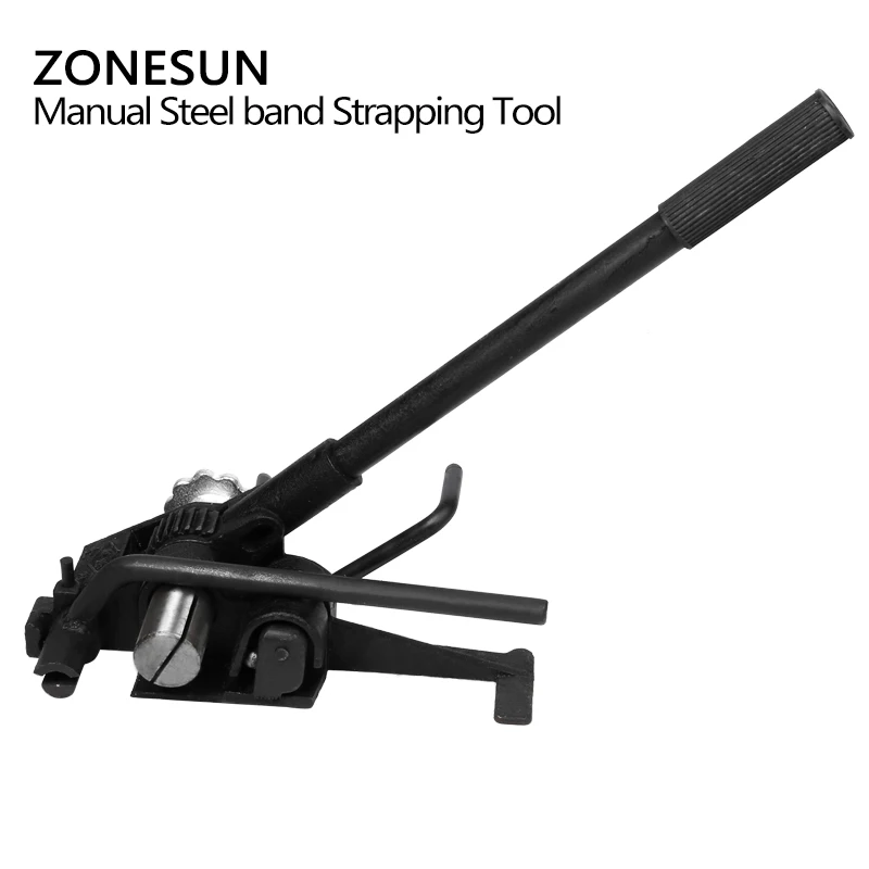 Imagem -03 - Zonesun Hm-93 Nova Banda de Aço Manual Geral Ferramenta Cintar Tensor de Cintas de Aço e Aferidor para Cinta de Aço 32 mm Caixas