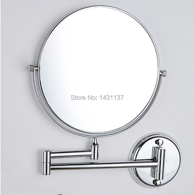 

fashion Chrome magnifying mirror brass material folding retractable double faced bathroom bathroom dressing mirror