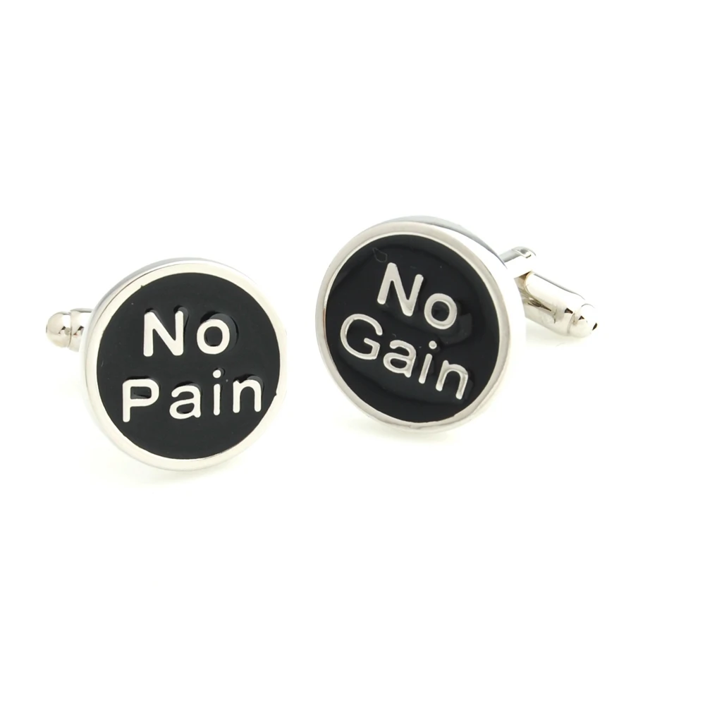 YH-1781 Novelty Funny Fair Dinkum Cufflinks, Kungfu Cufflinks,No Pain No Gain Cufflinks