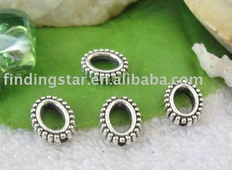 

FREE SHIPPING 150 pcs Tibetan silver oval cartwhell bead frame ZM1529