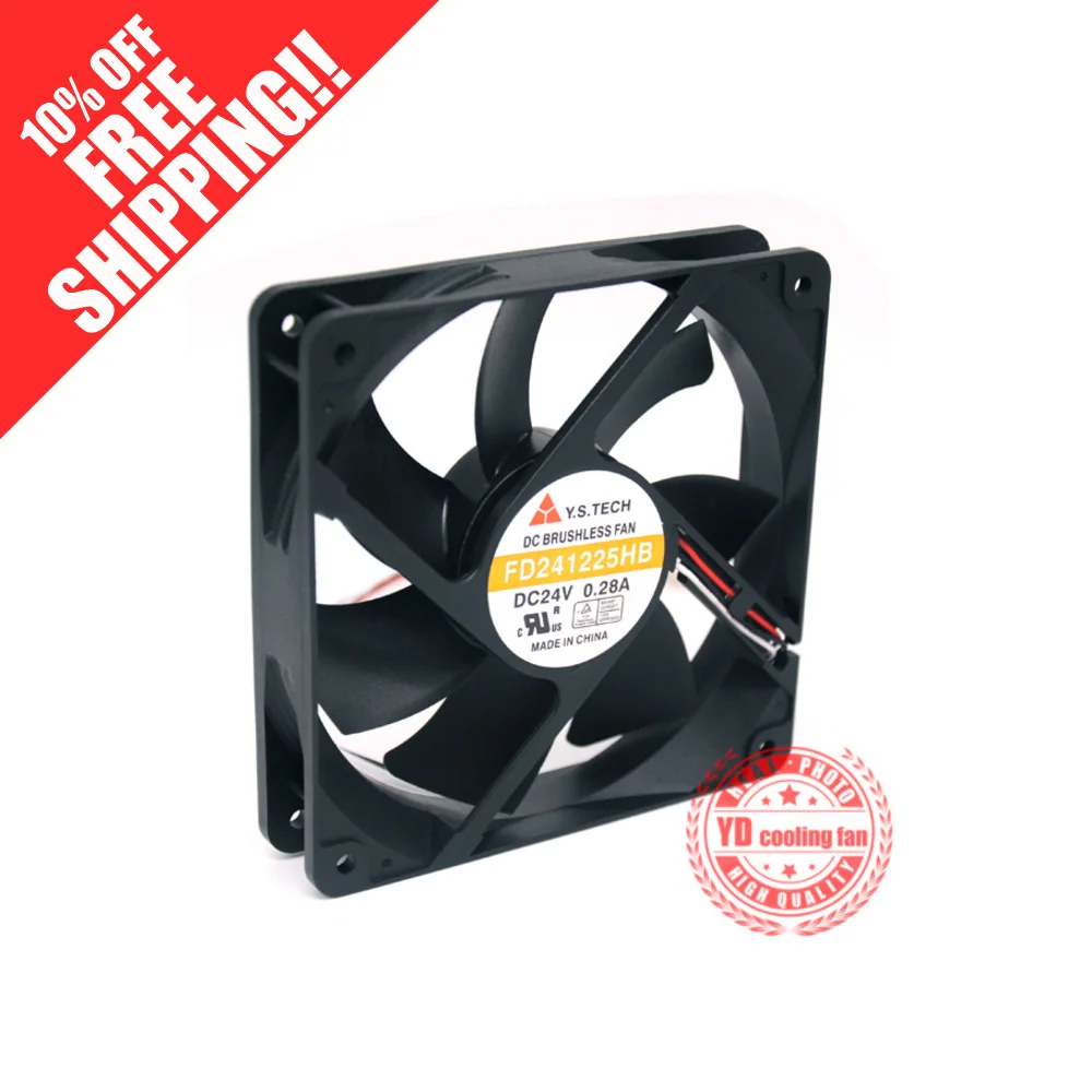 

NEW Y.S.TECH FD241225HB 12025 12CM 24V 0.28A Frequency converter cooling fan