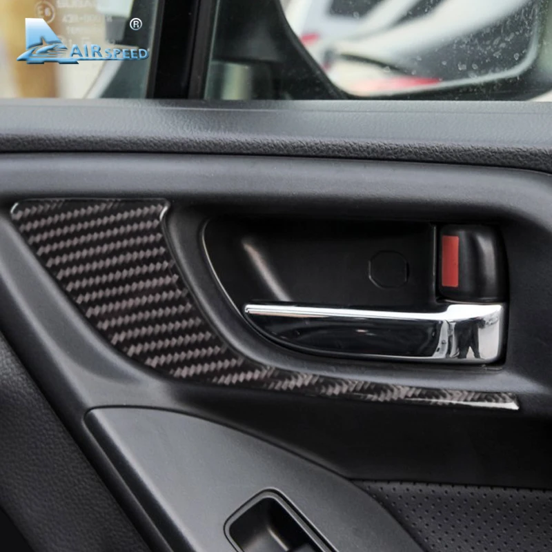 Real Soft Carbon Fiber Sticker for Subaru Forester 2013 2014 2015 2016 LHD RHD Car Inner Door Handle Accessories Interior Trim