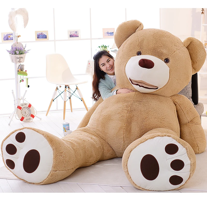 100cm Soft PP Cotton Stuffed American Giant Bear Toy Big Animals Bears For Valentine's Day Gift Animal Teddy Bear 3 Colors