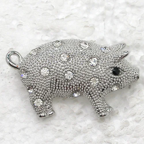 60pcs/lot Mixed Color (Can Notes Color) Wholesale Piggy Rhinestone Pin brooches C101952