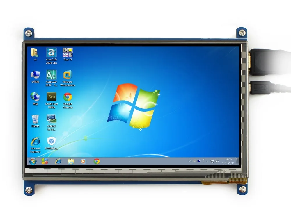 7inch HDMI LCD (C),Capacitive Touch Screen LCD (C), 1024×600, HDMI, IPS, Low Power Consumption,Supports all versions of RPi