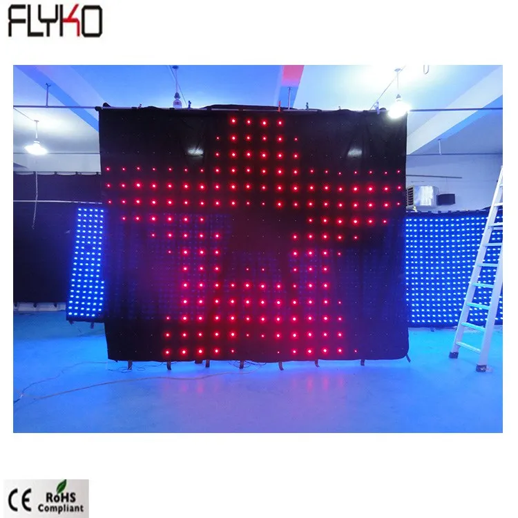 

Cheap price led curtain video display P20cm 3X4m free shipping for Stage Backdrops Disco entertainment