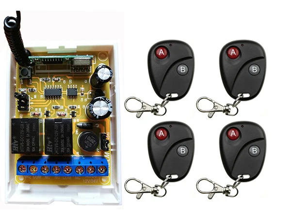 DC 12V DC 24V 2CH RF Wireless Remote Control Lighting Switch System transmitter Receiver 2CH Relay Smart Home Garage Door/lamp