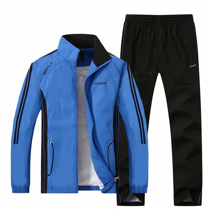 Windproof Sportswear Men Sport Set Team Tracksuit Polyester Uniforms Game Sportsuit Breathable Man Gym Training Running Sets