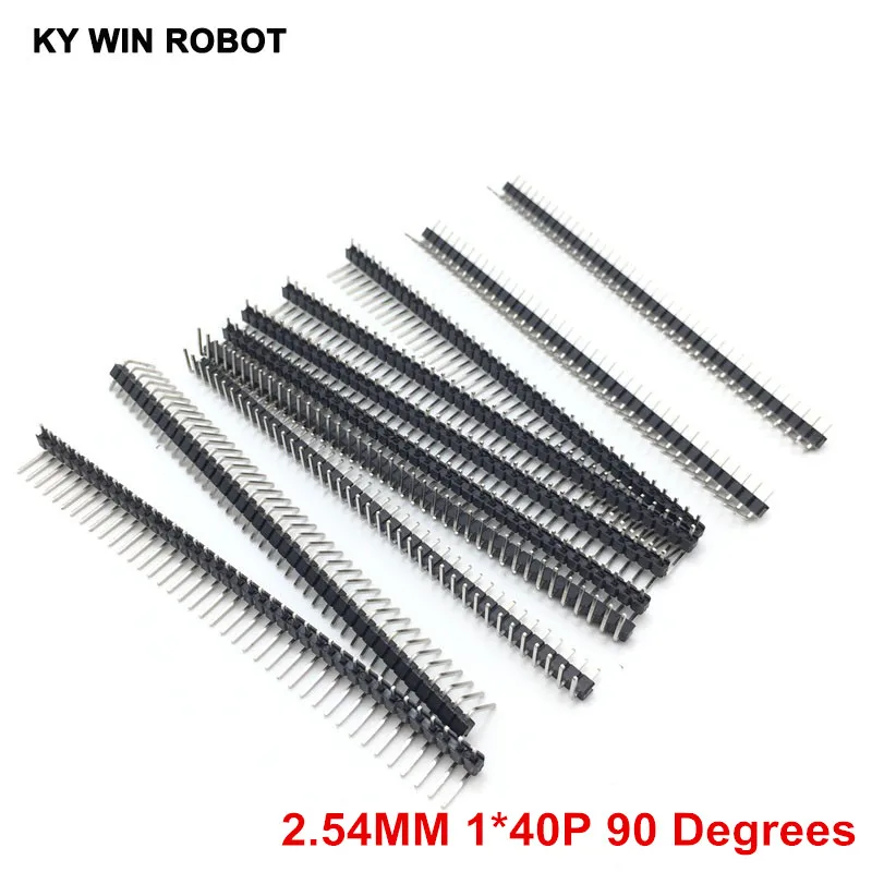 10 pz 1x 40 Pin 2.54mm ad angolo retto singola fila Pin Header maschio 90 gradi connettore ad ago