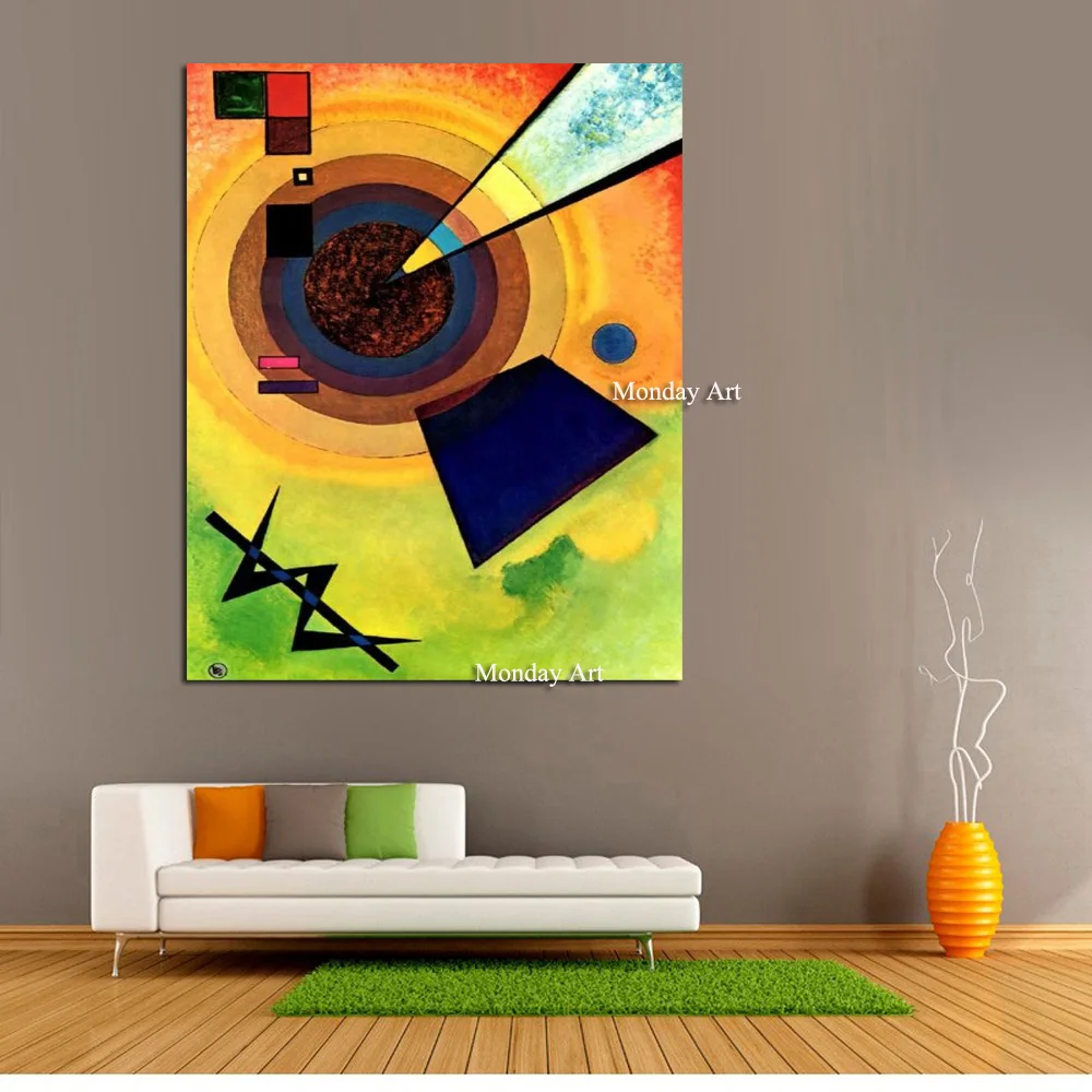 

Oil Painting Classic Wassily Kandinsky Cansva Art Wall Poster And Sticker Handmade Oil Painting for Living Room Bedroom Decor