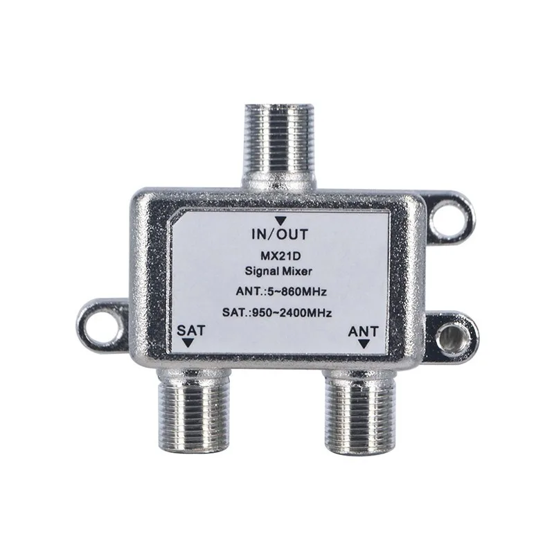 2 In 1 2 Way Satellite Splitter TV Signal Cable TV Signal Mixer SAT/ANT Diplexer Combiner UHF/VHF Separating RF Signals