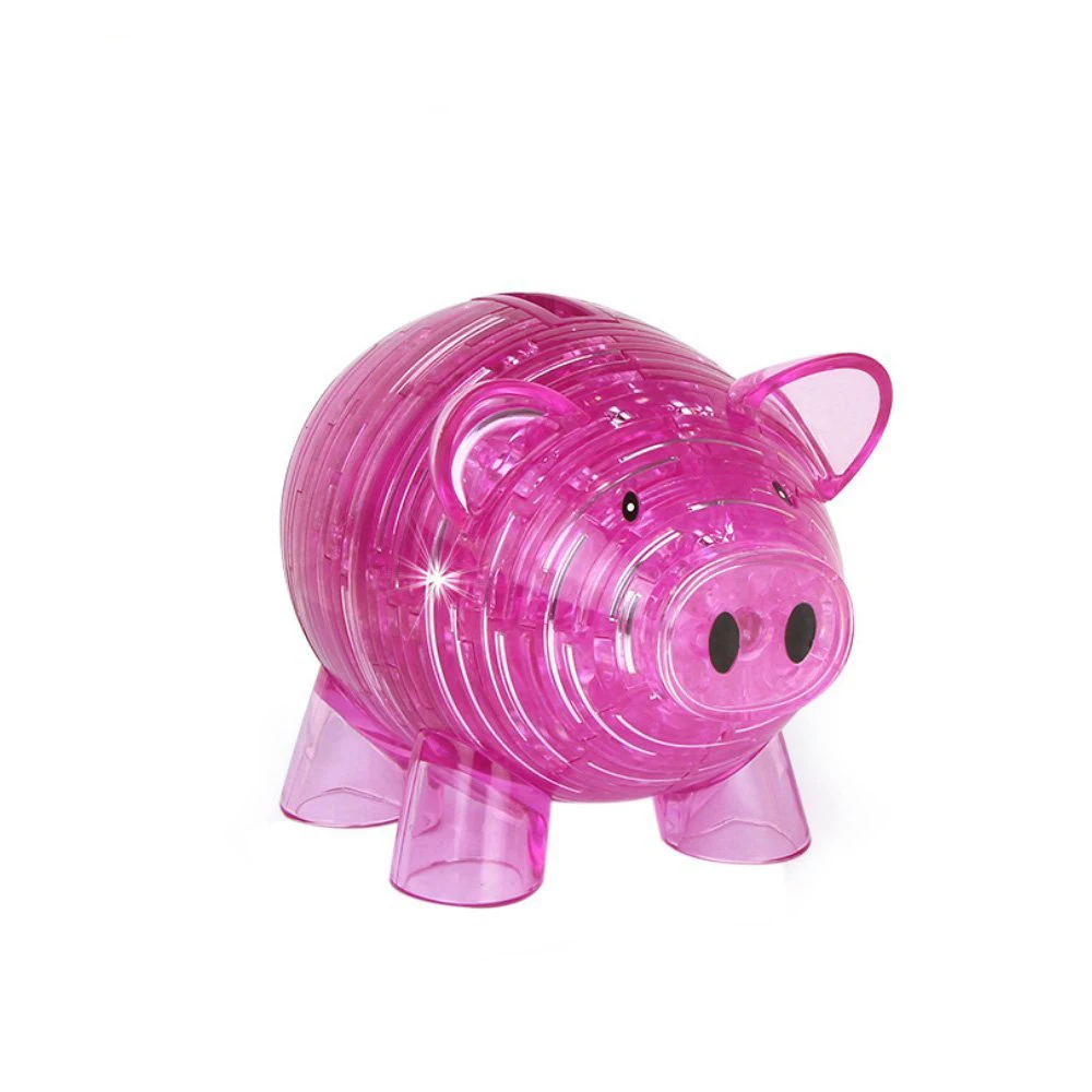 EBOYU 3D Crystal Puzzle Piggy Bank Model DIY Building Toy Gift Gadget for Kids Christmas Gift