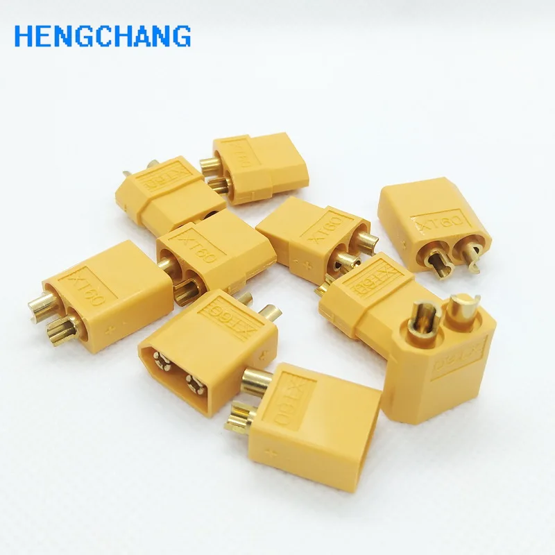 10 ชิ้น/ล็อต XT60 สีเหลืองขั้วต่อแบตเตอรี่ XT60 ชายหญิงขั้วต่อ Gold Plated สำหรับ RC Lipo แบตเตอรี่