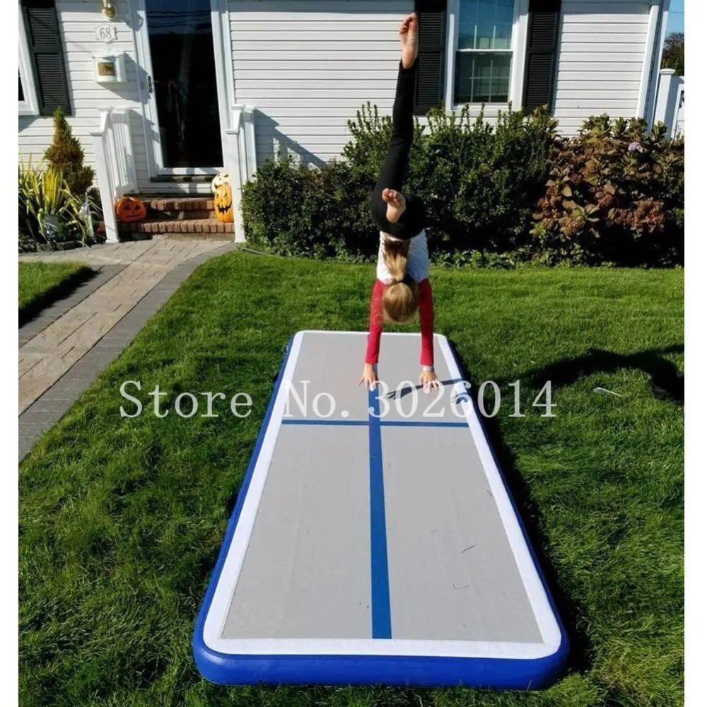 10ft Inflatable Gymnastics Air Track Tumbling Mat Air Tumbling Floor Mats With Electric Pump for Home Use, Beach