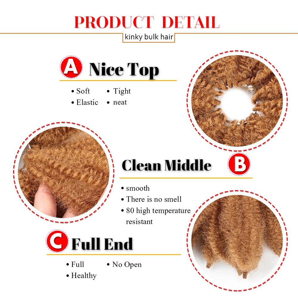 Hair Expo City Afro Kinky Bulk Crochet Twist Braiding Hair Extension Senegalese Twist Synthetic Fake Hairpiece For Women