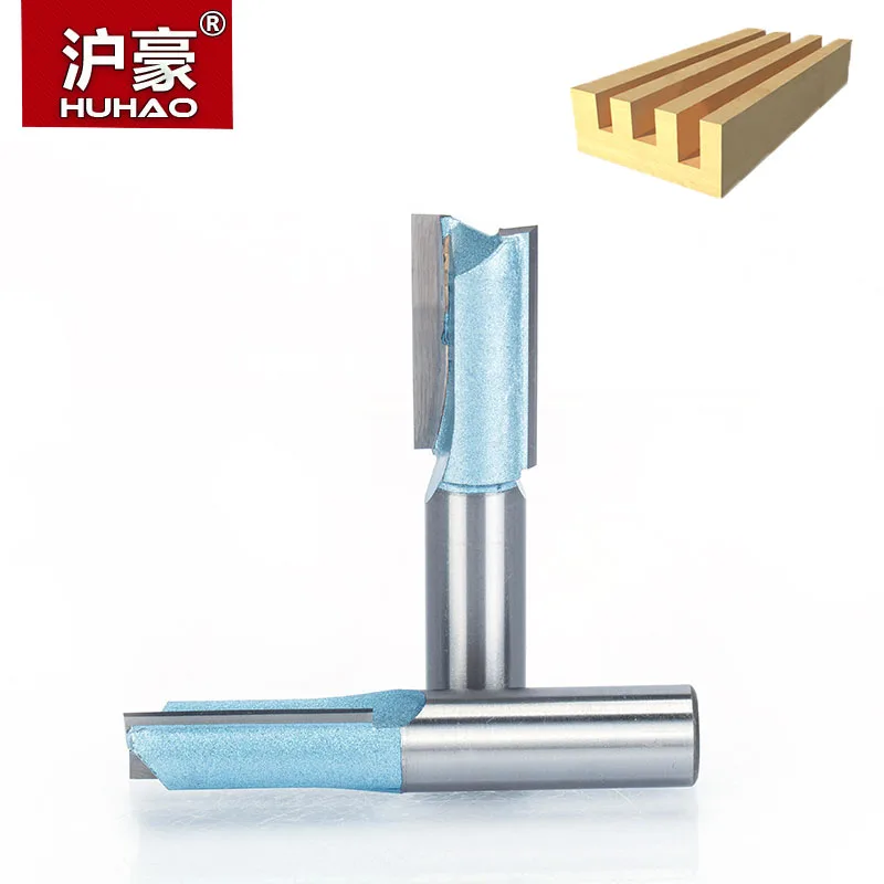 HUHAO 1pc Industrial Grade Woodworking  Router Bit Double Edged Endmill Straight Trimmer Bit SharpedTungsten Milling Cutter