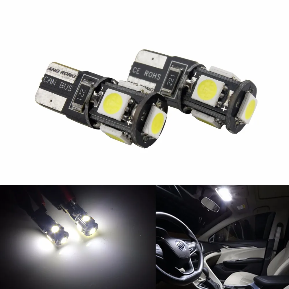 

ANGRONG 10 шт./лот Canbus Автомобильная 5 SMD 5050 Светодиодная лампа T10 W5W 194 внутренняя лампа без ошибок OBC белая клиновидная дверь инструмент боковая лампа