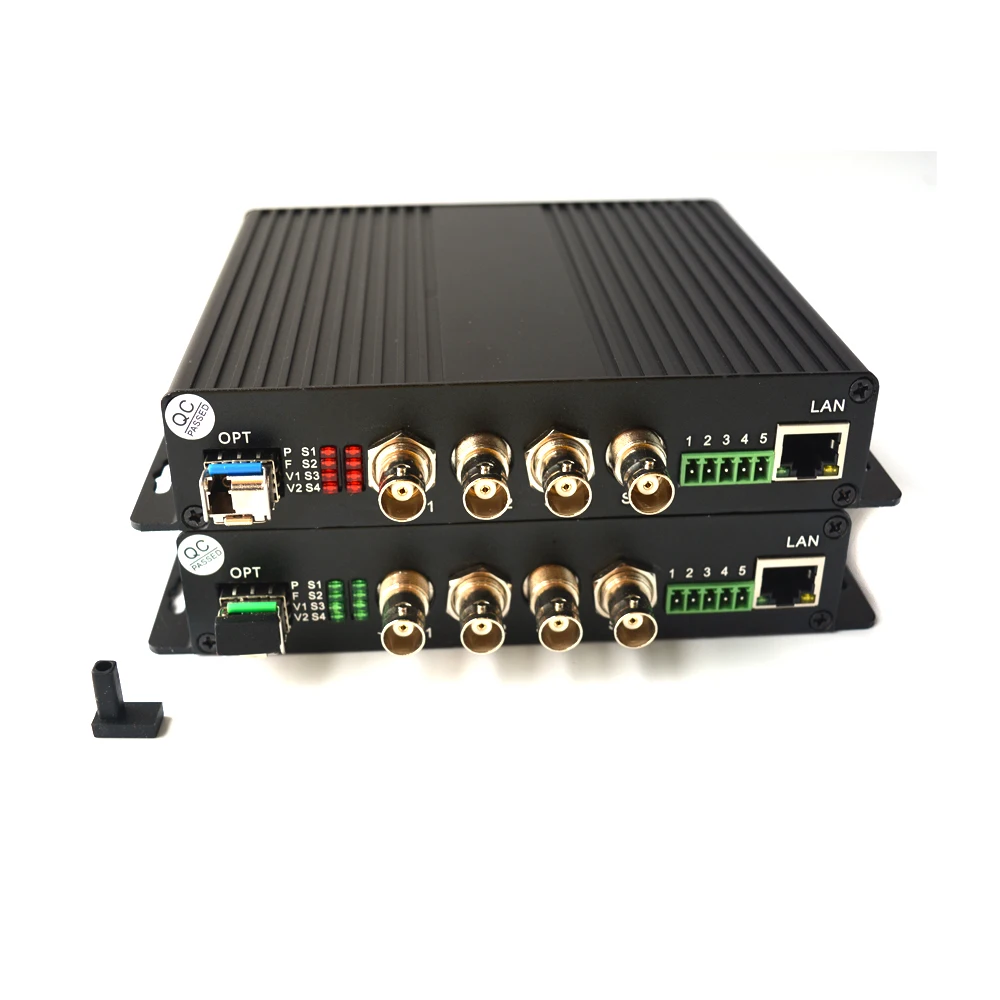 4 Channel HD SDI over Fiber Optic Media Converter,Video Audio Ethernet over fiber, with 2SFP optical module,LC for HD SDI camera