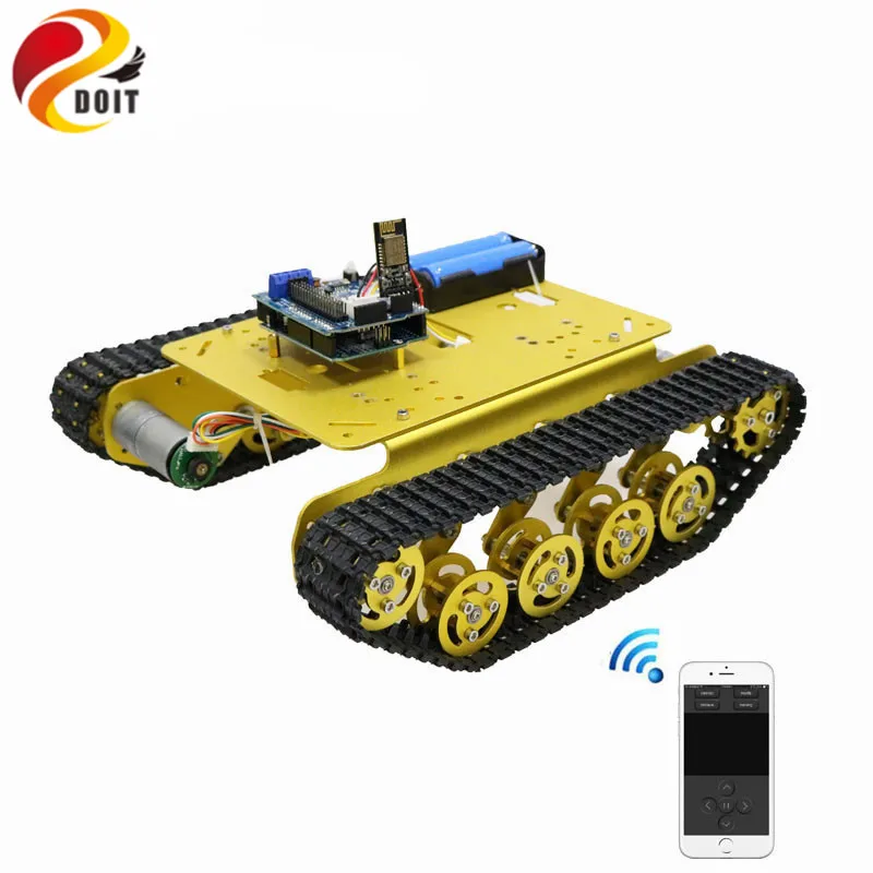 TS100 Wifi/Handle/Bluetooth RC Control Robot Tank Chassis Car Kit for Arduino 4 Road Motor Driver Board,WiFi Module