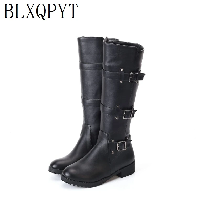 BLXQPYT New Big Size 33-50 Autumn Winter Knee Boots Women Zip Thigh High Woman Shoes Long Bota Feminina Zapatos De Mujer H8-1F