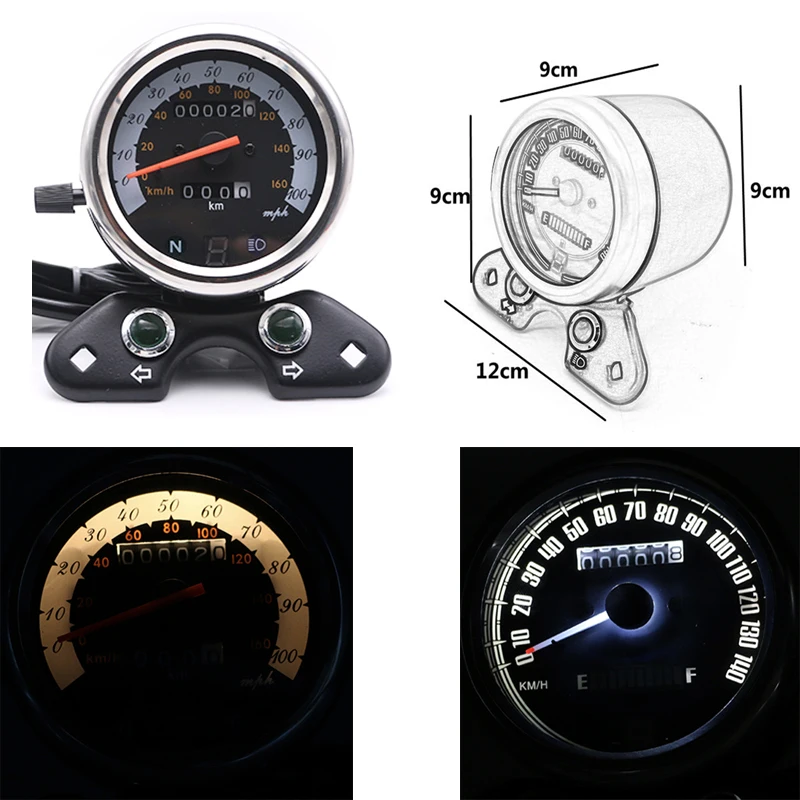 Motorcycle Speedometer Odometer Tachometer for Prince 125 150 250 Jialing Scooter Meter Motor Instrument with Fuel/Gear Level