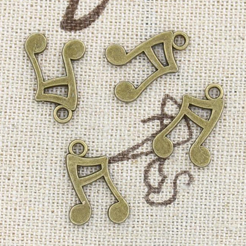 50pcs Charms Musical Note 17x11mm Antique Bronze Silver Color Pendants Making DIY Handmade Tibetan Bronze Silver Color Jewelry