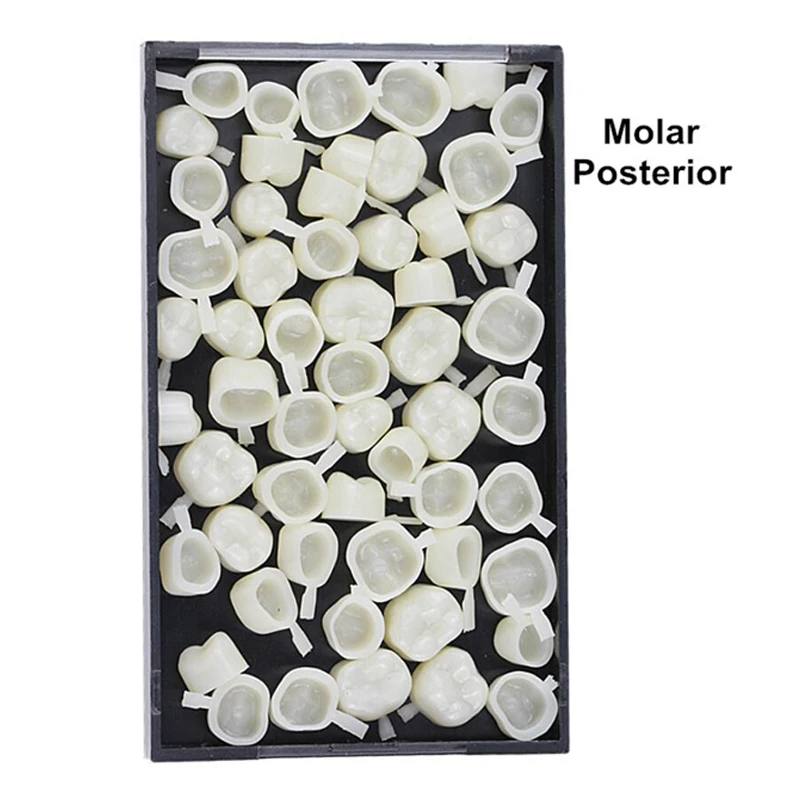 50pcs Dental Repair Material Dental Realistic Crown Sleeve For Anterior Posterior Teeth Resin Porcelain Temporary Molar Crown
