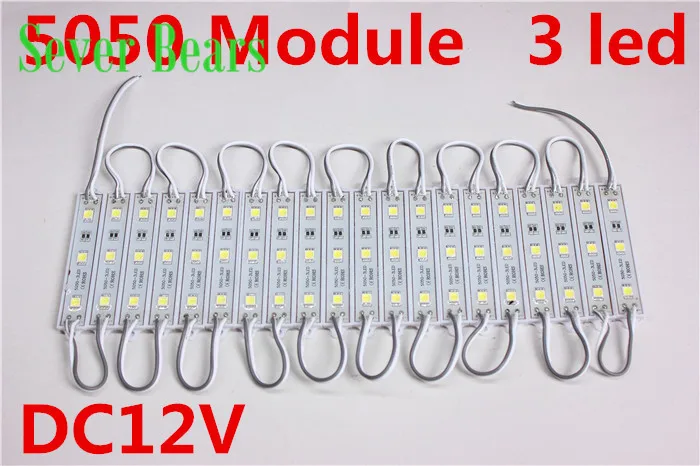 20PCS 5050 SMD 3LEDs LED Module White/Warm White/Red/Green/Blue Waterproof Light Advertising lamp DC 12V Wholesale