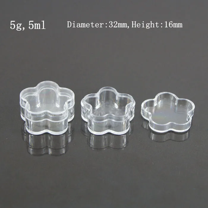 

100pcs empty 5g flower shape cream jar , 5ml cosmetic container, 5cc plastic sample jar