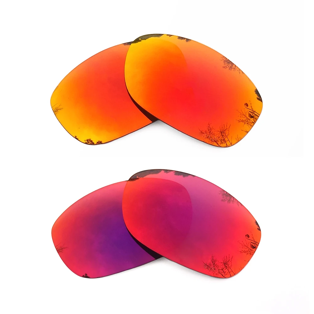 Orange Red Mirrored & Midnight Sun Mirrored Polarized Replacement Lenses for Pit Bull Frame 100% UVA & UVB