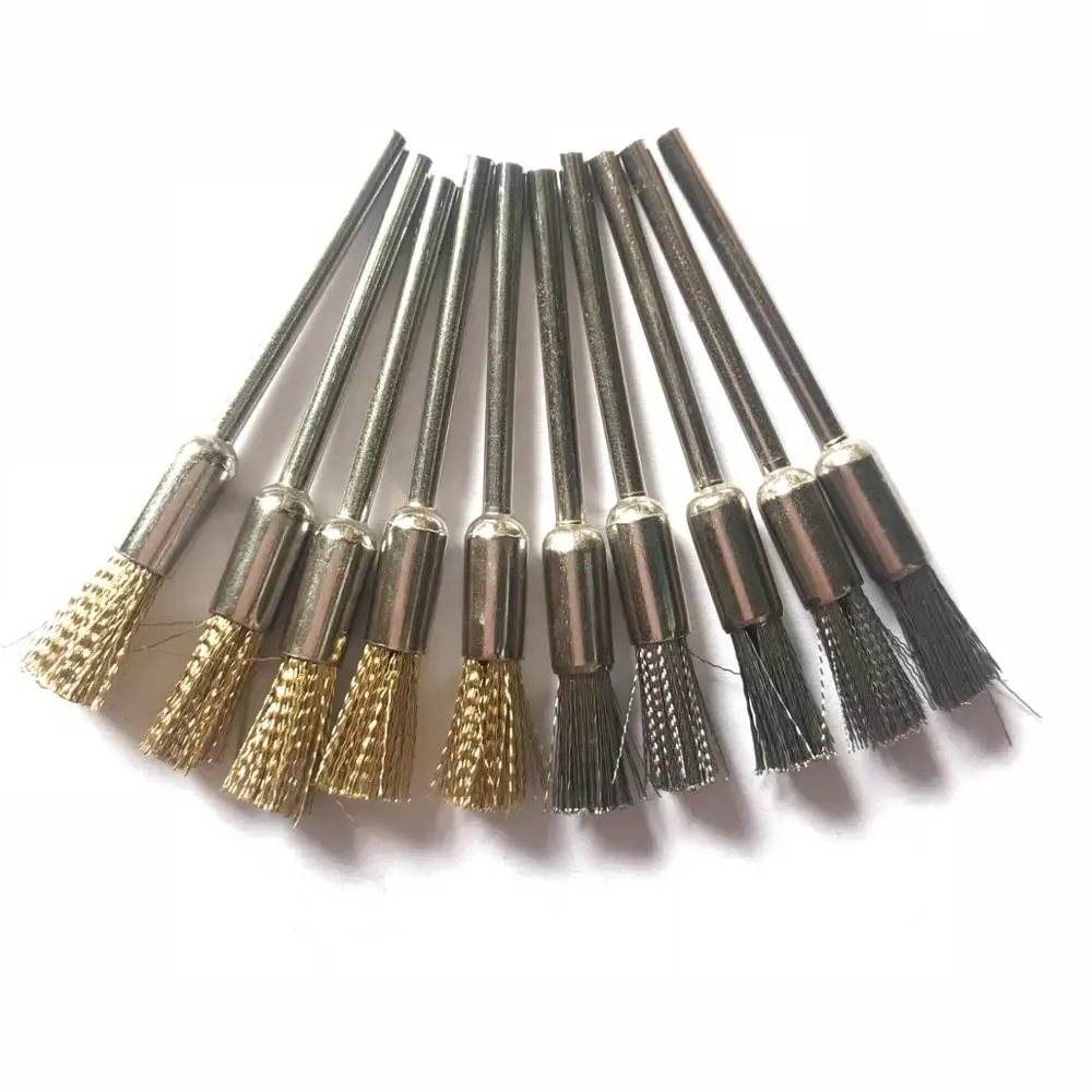 

20PCS Steel Wire Brush Bristle Cup Wheel Jewelry Grinder Rotary Tool 2.35mm Shank