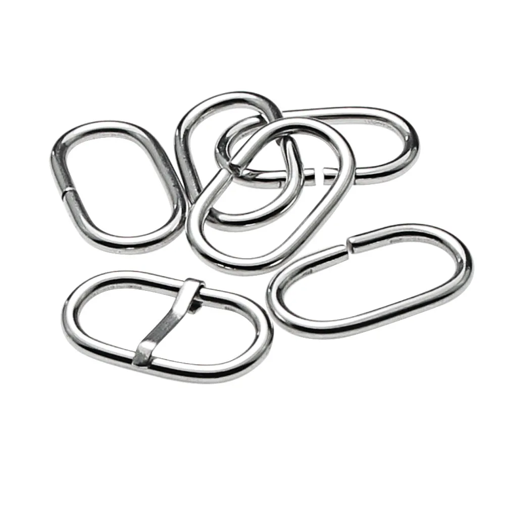 ZLIMSN 6pcs ZULU Rings for Nylon Band 18 20 22 24mm Loop Round Stainless Steel Polished Loops for Watchbands Watch Accessories