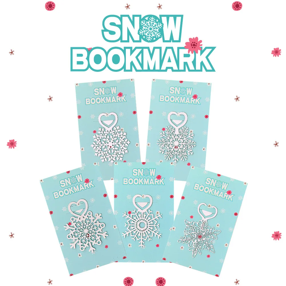 Schneeflocke Lesezeichen Edelstahl Frohe Weihnachten Buch Seite Marker Metall Blume Lesezeichen – Detail 4