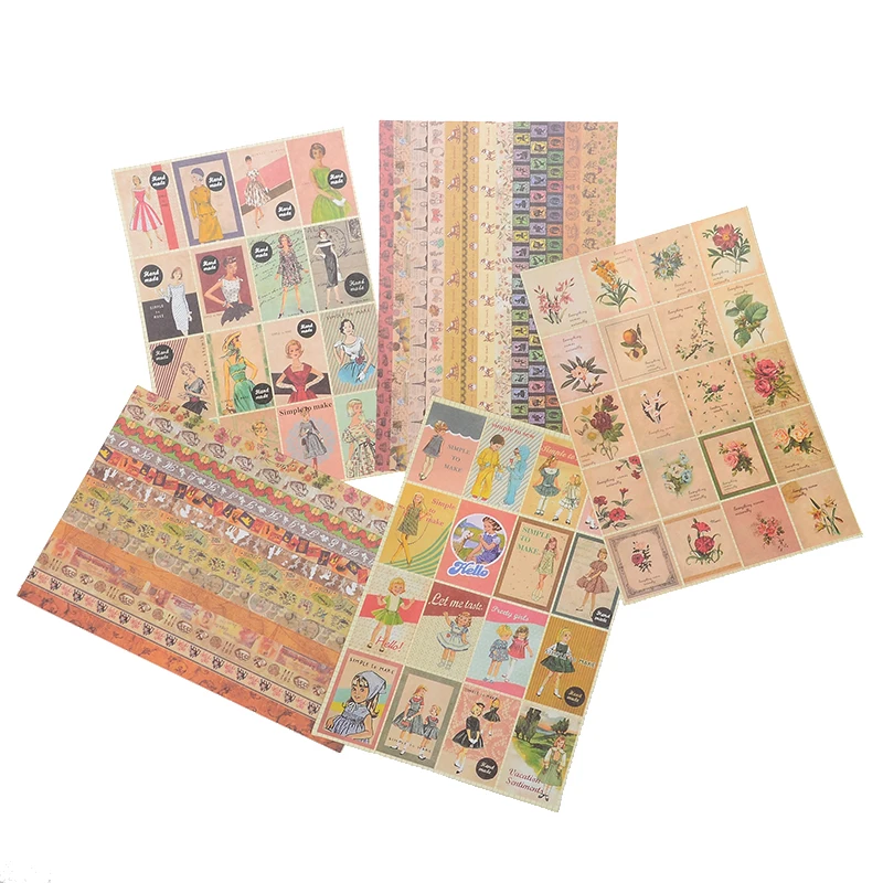 8800 Pcs Vintage Stamp Stickers DIY Photo Frame Decor Props Accessories Stickers For Decor Photo Album