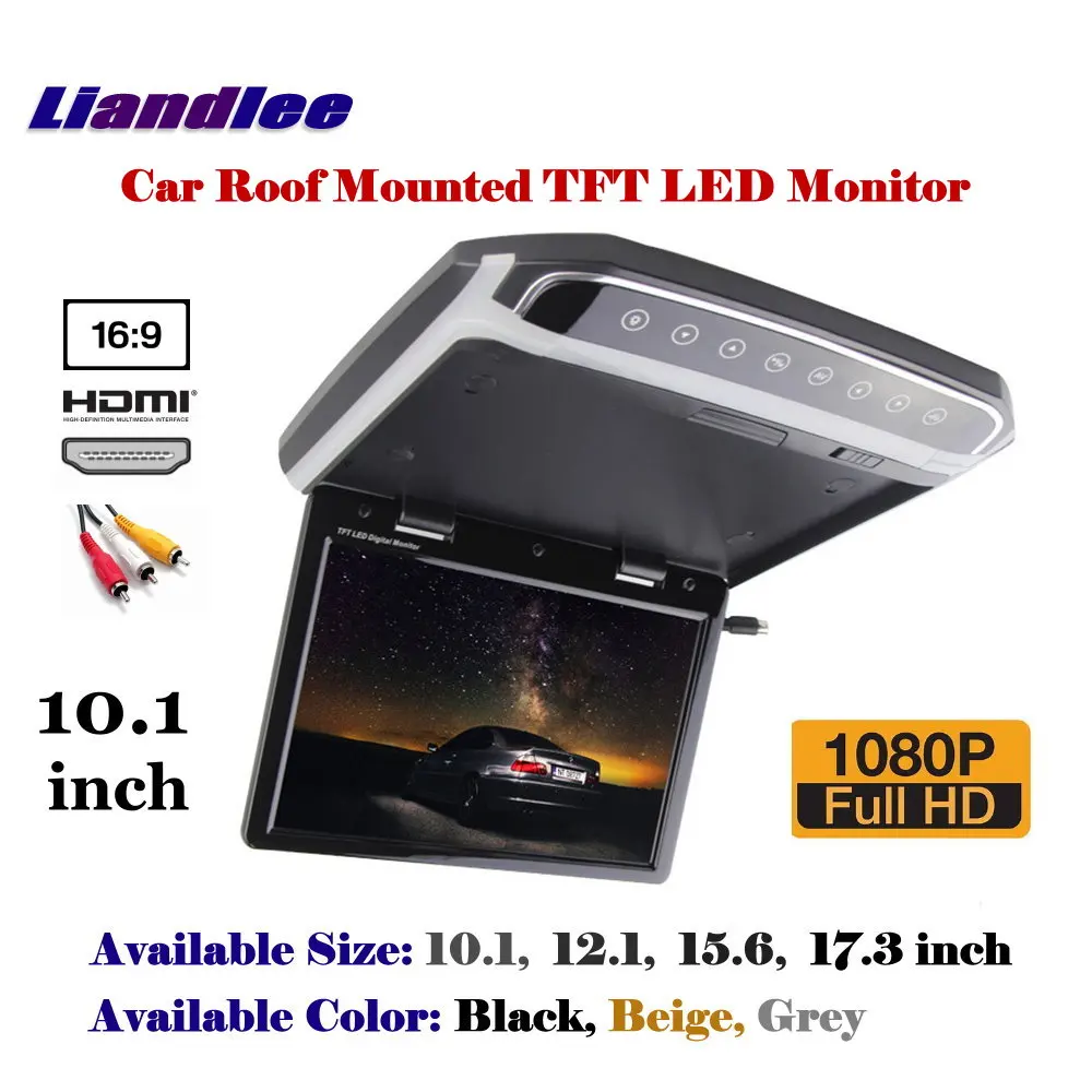 

10.1" Car Roof Mounted Monitor Flip Down Display Overhead Ceiling TFT LED Screen / 1080P HD Color Digital TV MP5 Player