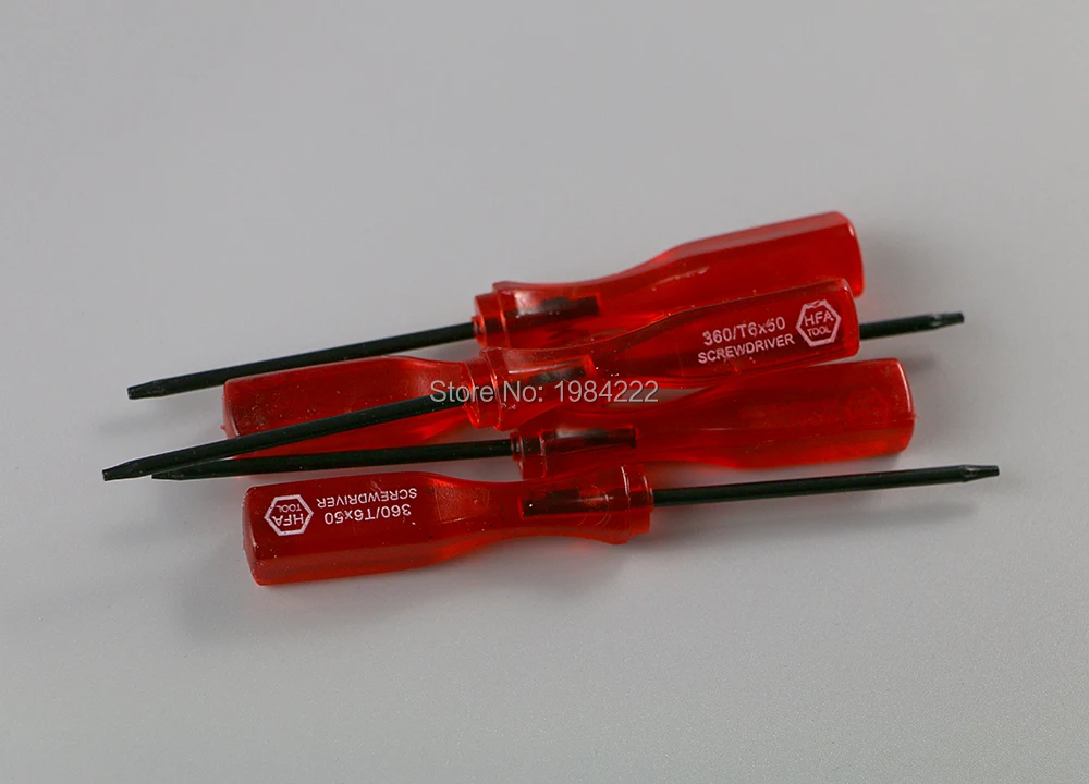 60 stks/partij helder rood Torx T6 Schroevendraaier T6 Schroevendraaier voor Xbox360 xbox 360 Draadloze Controller