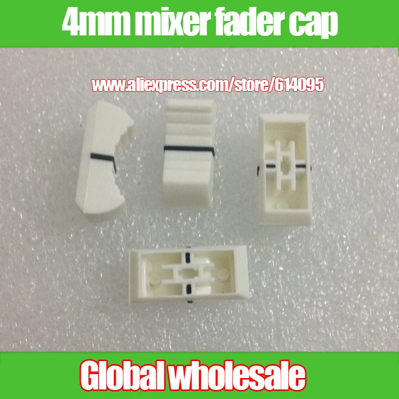 10pcs white mixer fader cap straight slide potentiometer fader button / Playing discs knob cap 4mm hole audio adjustment cap