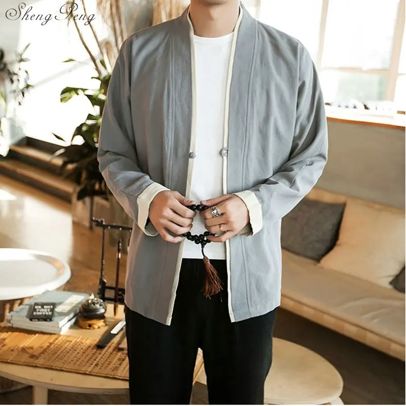 Kimono cardigan men black japanese kimono men samurai costume male yukata haori japanese clothing Q687