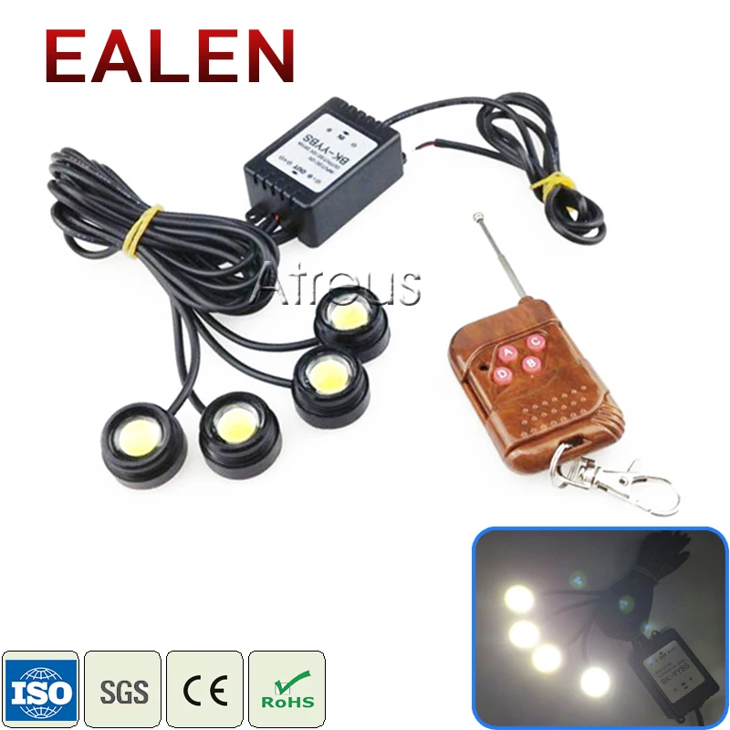 

EALEN Car-styling 1Set Car Strobe Eagle Eye with Wireless Remote 12V LED Daytime runningt lights Flashing Brake lamps car access