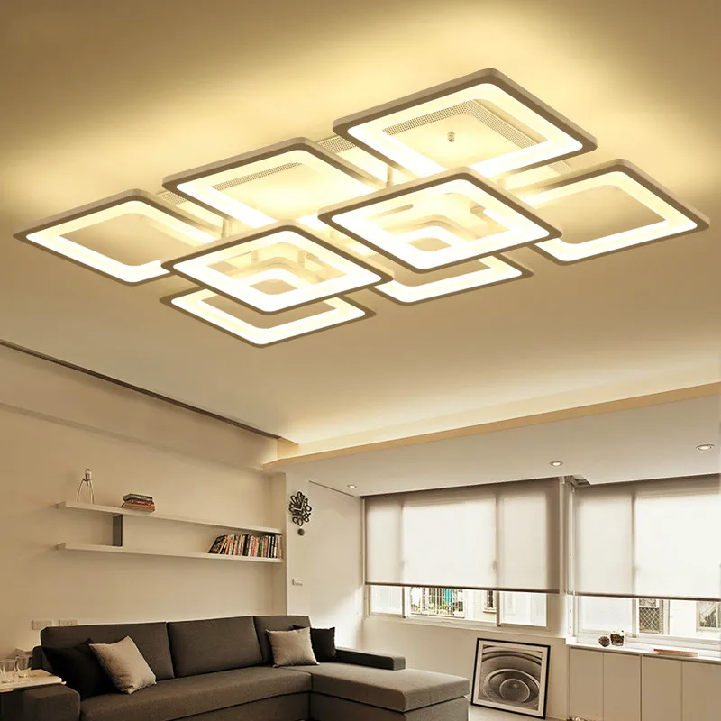 

Surface Mount Ceiling lights For Living Room Bedroom Study Room Plafonnier Lamp Acrylic Rectangle Shape Lamparas de techo