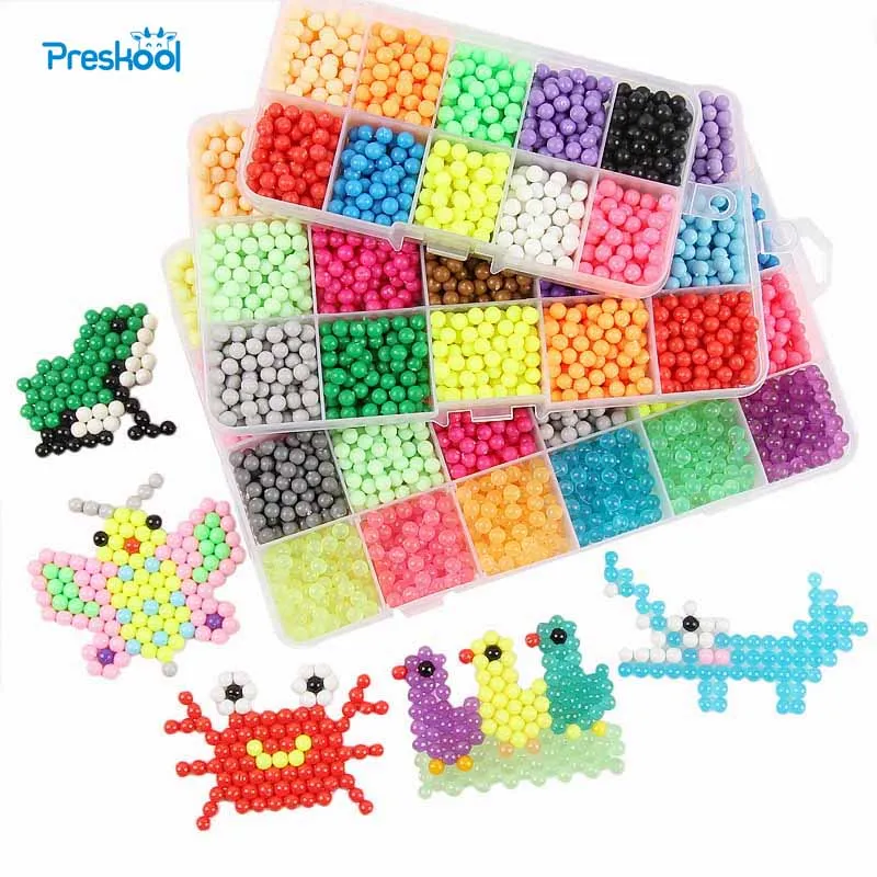 Preskool Toys for Children Water Spray Magic Beads Creative DIY Hand Making Puzzle Game Fun Education Toy