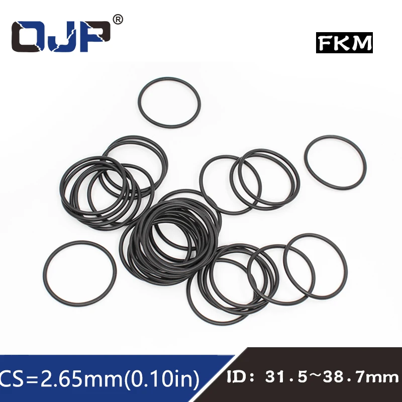 

5PCS/lot Fluorine rubber Ring Black FKM Seal CS:2.65mm ID31.5/32.5/33.5/35.5/36.5/37.5/38.7mm Rubber O-Ring Seal Oil Ring Gasket