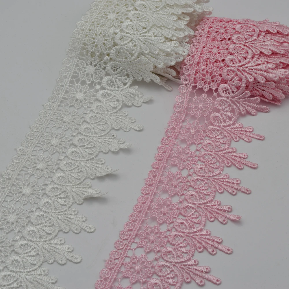 

29yards white Hearts Embroidered Victorian Venice Lace Trim Crafts & Sewing wide 8.5cm