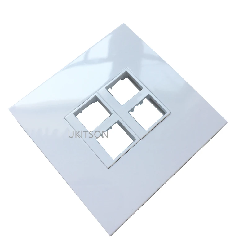 Blank Wall Panel Insert For 4 Keystone Jack Socket Faceplate Cover Outlet 86x86mm In White