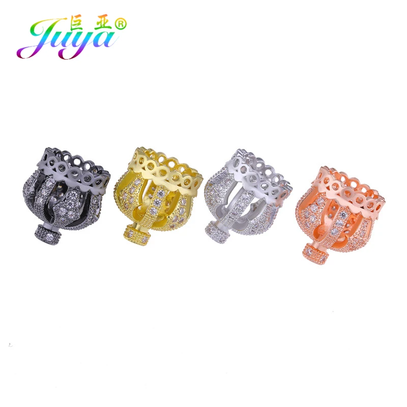 Juya 4Pcs/Lot Wholesale DIY Creative Crown Bead Caps Accessories For Handmade Brush Tassels Earrings Jewelry Making Components