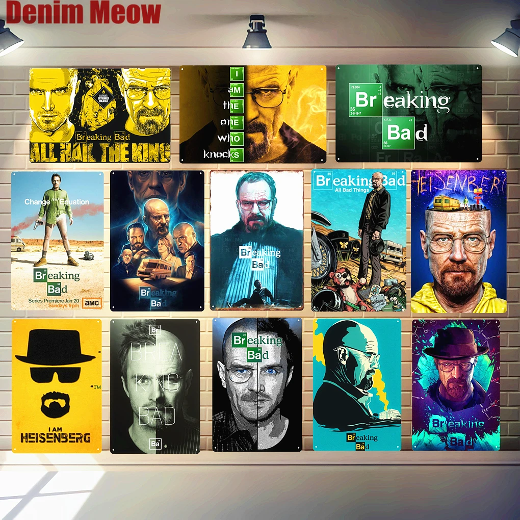 

Винтажная металлическая табличка «Во все тяжкие» Denim Meow