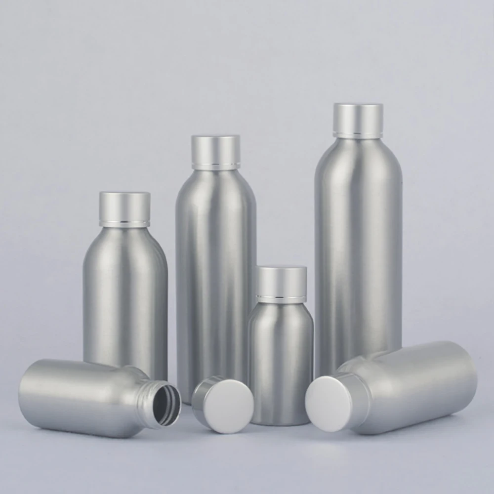 

Wholesale 40ml cosmetic packaging aluminum bottle with silver screw cap