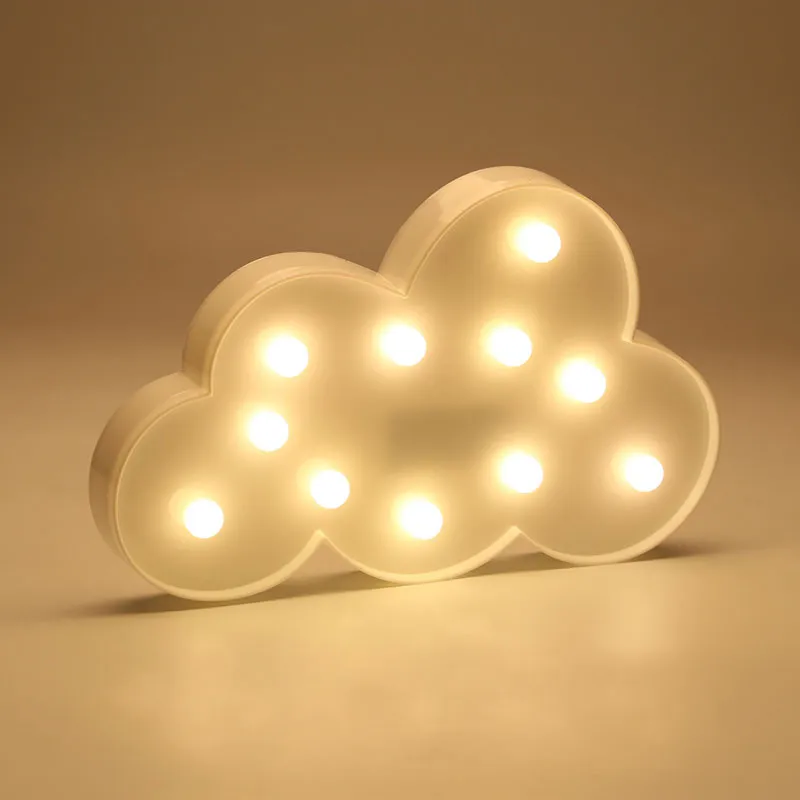 mycyk Battery Powered White Cloud Letter Light Creative LED 3DCloud Night Lamp Home Decoration baby sleeping light Ins hot style